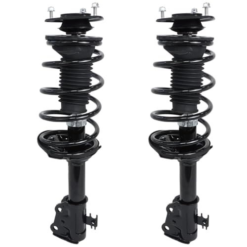 Image of Detroit Axle - 6pc Struts Kit for 2000-2005 Toyota Echo, 2 Front Struts with Coil Spring Assembly 2 Rear Shock Absorbers 2 Front Sway Bar Links 2001 2002 2003 2004 Replacement Suspension Kit