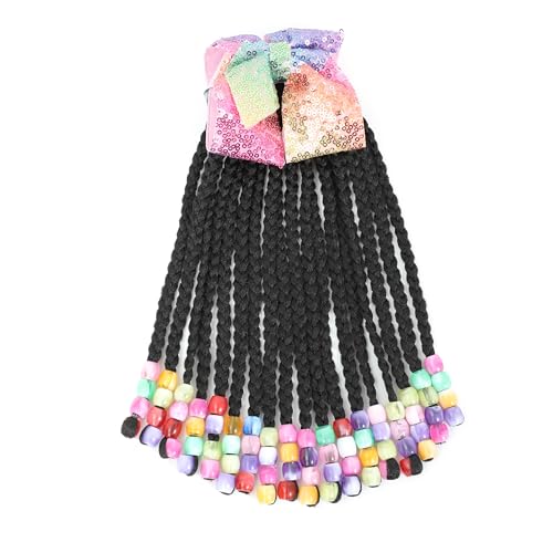 Kid's Summer Kids Ponytail Extension With Beads Box Braids Hair