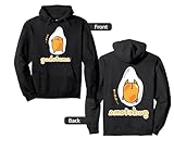 SANRIO Gudetama Character Front and Back Pullover Hoodie Black Small