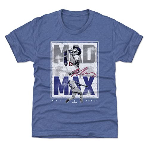 500 LEVEL Max Muncy Youth Shirt (Kids Shirt, 14-16Y X-Large, Tri Royal) - Max Muncy Los Angeles Mad Max WHT