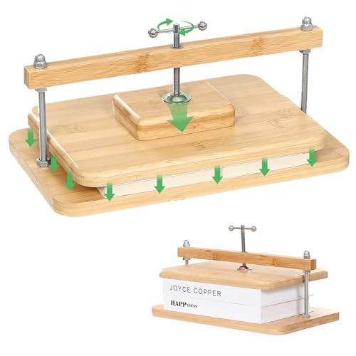 JFNoraiva Book Press 11 * 7.9 in Bamboo Wooden Book Binding Portable Books Binding for DIY & Beginners Bookbinding