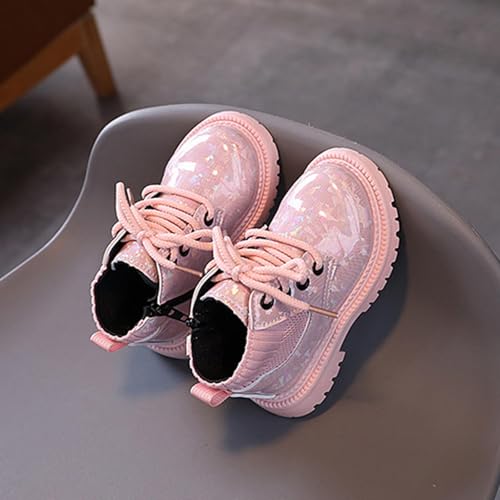 Toddler Girl Boots Bright Color Lace Up Cute Ankle Kids Boots Fall Winter Outdoor Non Slip Short Boots4