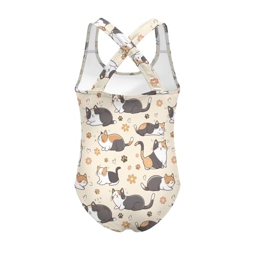 Image of Girls One Piece Swimsuits Quick Dry Beach Bathing Suit Crossback Swimwear 5-14 Years