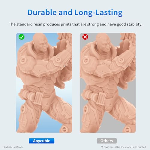 Image of ANYCUBIC 3D Printer Resin, 405nm SLA UV-Curing Resin with High Precision and Quick Curing & Excellent Fluidity for LCD 3D Printing (Light Beige, 1kg)