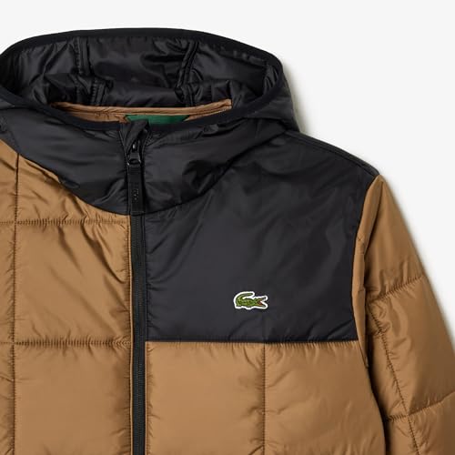 Lacoste Men's Colorblock Quilted Jacket with Hood2