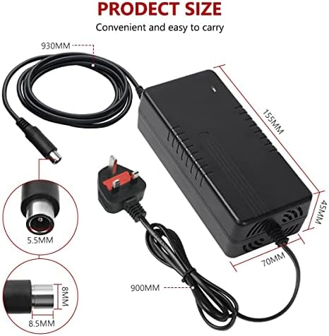 Ainiv 42V 2A Power Supply Adapter for Xiaomi M365/Pro 2, Universal Electric Scooter Charger with Fan Radiator for Ninebot/Pure Air Pro, 2 Wheel Balance Scooter, Drifting Board, Unicycle, Electric Bike