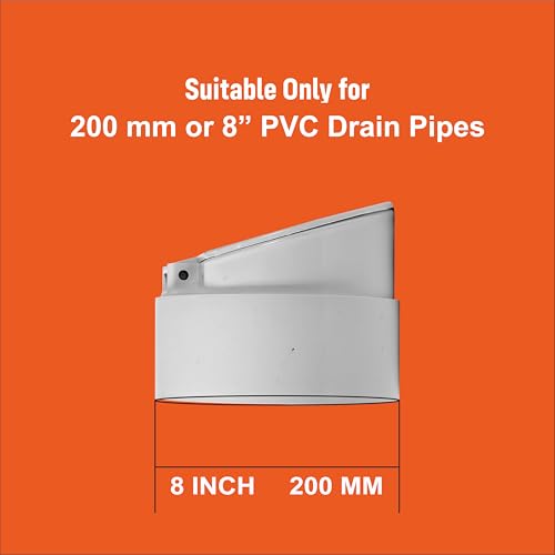Image of LUXART PVC Drain Backflow 8 INCH (200 MM) Valve Premium Anti-Rat Anti-Cockroach Anti-Snake Stopper | Heavy Duty Non Return Water Valve with Strainer Cap | Protection for Bathroom & Outdoor Drains