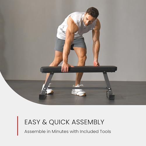 Image of Finer Form Essential Flat Weight Bench for Home Gym, 1,000 lb Capacity