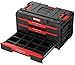 Qbrick System One Drawer 3 Toolbox 2.0 Black Tool Box with 3 Drawers IP66 Robust 36 kg Load Capacity 120 kg Load Capacity Modular