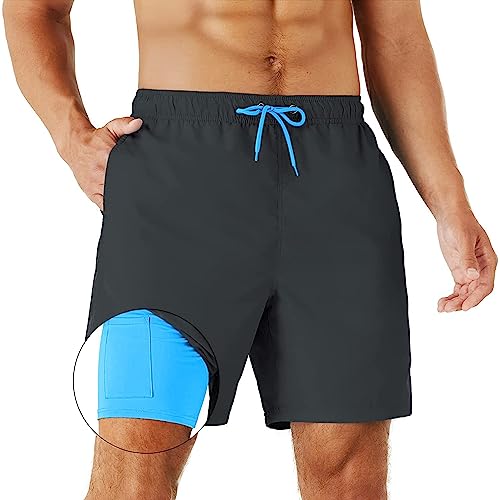 HEROBIKER Mens Swim Trunks Swimming Shorts Quick Dry Trunk with Mesh Lining for Beach Surfing Board