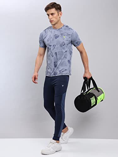 Image of TECHNOSPORT Men Polyester Regular Fit Half Sleeve Jacquard T-Shirt with Double Cool, Quick Dry & Anti Microbial for Sports, Running & Casual Use