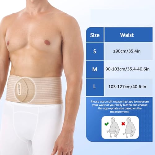 Faja umbilical para hernia ajustable para mujer y hombre, beige, talla S miniatura 2