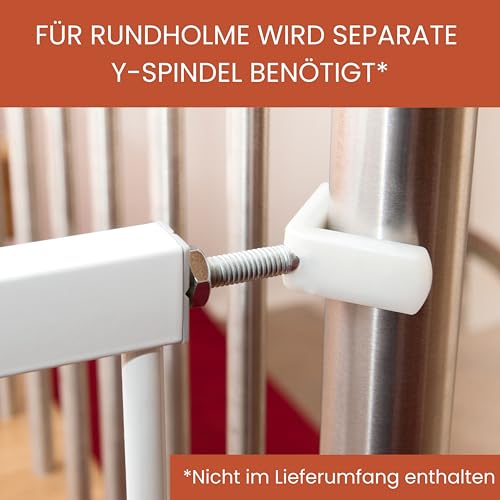 Foto von hauck Stop N Safe 2, Silber – Schutzgitter Treppe und Tür 84–89 cm – Kindersicheres Absperrgitter ohne Bohren – Manuelle 1 Hand Öffnung – nur für Innen - Auch für Hunde
