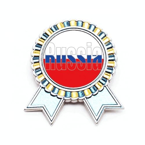 Broche drapeau russe médaille prix métal Art déco tendance taille M