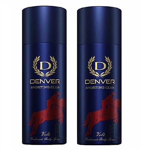 Image of DENVER Sporting Club Volt - 165ML Each (Pack of 2) | Long Lasting Deo Spray from Men