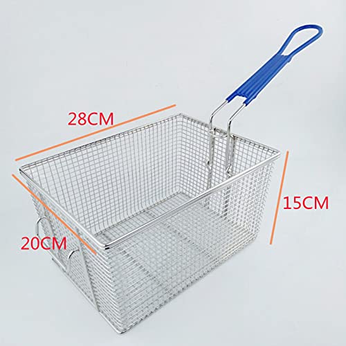 Cesta para freír de acero inoxidable, freidora comercial cuadrada para uso profesional, fácil de limpiar, ideal para restaurantes