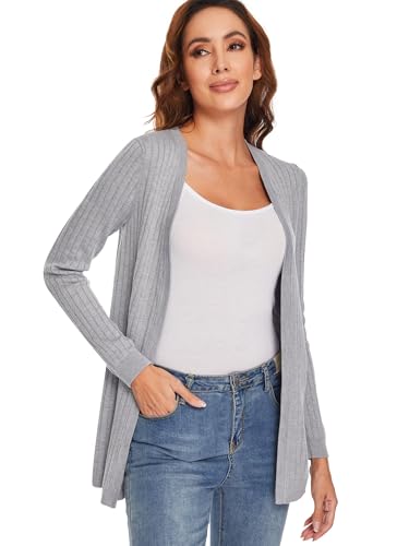Women's Long Sleeve Cardigan Classic Ribbed Knit Sweaters Outwear2