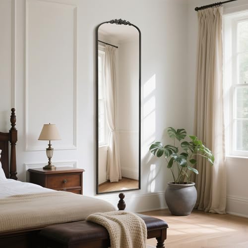 WallBeyond Arched Full Length Mirror Wall Mounted, 21x78 Inch Black Antique Mirror, Vintage Metal Frame Full Body Mirro for Bedroom, Living Room, Hanging or Leaning - Image 6