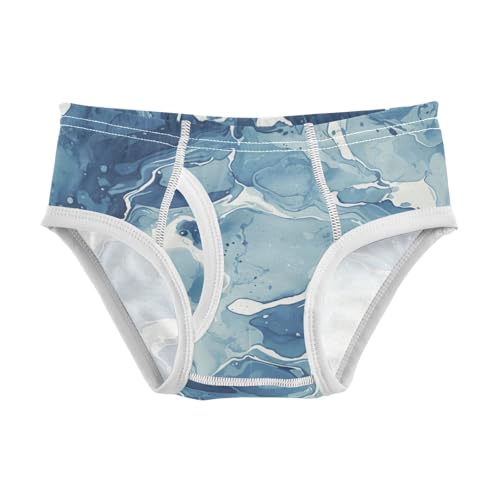KLL Dark Blue Marble Toddler Boys Pure Cotton Boxer Briefs Cute Undies