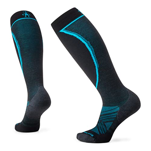 Smartwool Meias femininas de lã merino de lã merino extra stretch sobre a panturrilha, Carvão, M