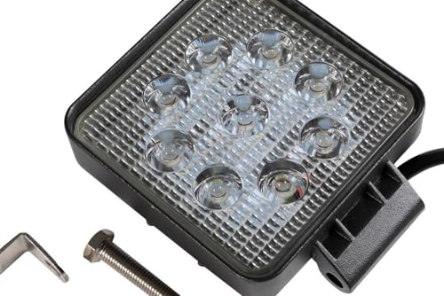 Start Faro Ausiliario 9 Led Quadrato Auto Nero, Indicatore Fuori Strada, 27W/180Lm, 9-32V - 2