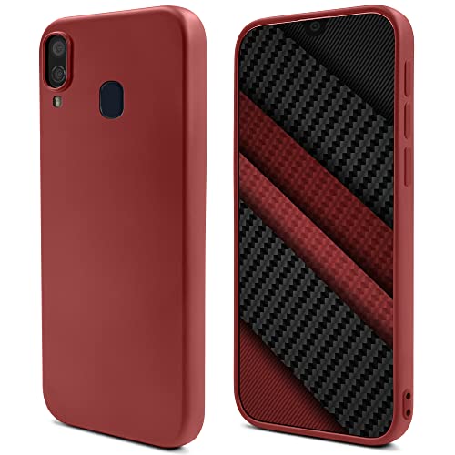 Moozy Lifestyle. Funda para Samsung A40, Rosa Vintage - Cover Carcasa de Silicona Líquida con Acabado Mate y Forro de Microfibra Suave Cover