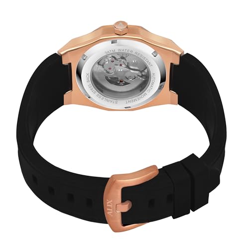Image of ALIX Men's Mechanical Automatic Skeleton Self-Winding Water Resistant Analog Watch