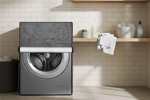 Image of Stylista Waterproof Front Load Washing Machine Cover Compatible for Haier 8 kg, Sand Pattern Grey