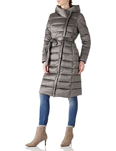 Bellivera Women's Puffer Jacket Lightweight Quilted Hooded Long Down Alternative Coat With Belt 7734 Champagne L #TOP1