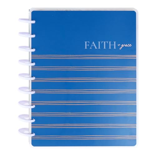 Happy Planner Undated Guided Disc-Bound Journal, 80 Pages, Classic Size, Faith Layout, Coastal Faith Theme