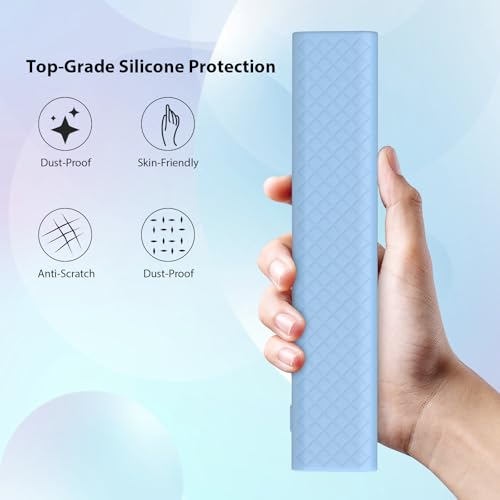 Image of Silicone Remote Cover for Xiaomi Mi TV 2025 Model Remote, Black, Diamond Textured, Precision Button Holes (LUMINIOUS Blue, XIAOMI TV 2025)