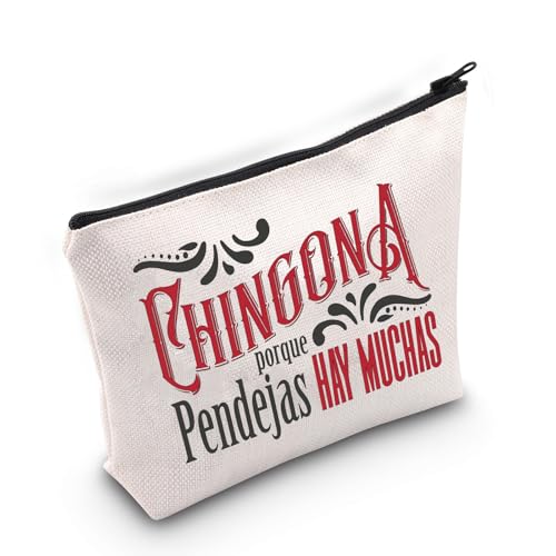 BLUPARK Funny Chingona Porque Pendejas Hay Muchas Cosmetic Bag Chingona Gift Mexicana Latina Makeup Bag Funny Spanish Gift Mexican Bag (CB, Chingona Hay Mucha)