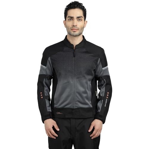 Image of ROYAL ENFIELD HIGH STREET ECO RIDING JACKET|CE level 2 armours at Shoulders & Elbows CE level 2 armour at back, XY CE level 1 armour at Chest|Super soft Neoprene fabric at collar |BLACK M