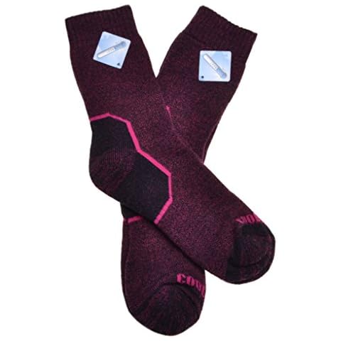 2 Pairs of Ladies Pink Wool Coolmax ® Walking Socks - Hiking, Size 4-7 Cover