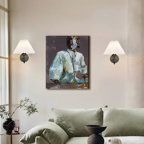 Image of Wall Sconces Indoor Wall Light Fixtures with Pleated Fabric Shade Bathroom Vanity Sconces Wall Lighting Dresser Hardwired Wall Lamps for Bedroom Living Room Corridor Porch