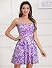 Short Prom Skater Dresses for Teens Sequin Dress for Women Girls School Dance HOCO Dress Sparkly Spaghetti Straps Swing Cocktail Party Dresses Backless Mini Homecoming Dresses Short Summer Purple XS #1