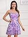 Short Prom Skater Dresses for Teens Sequin Dress for Women Girls School Dance HOCO Dress Sparkly Spaghetti Straps Swing Cocktail Party Dresses Backless Mini Homecoming Dresses Short Summer Purple XS