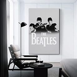Poster décoratif sur toile The Beatles en noir et blanc – Impression d’art moderne pour chambre à coucher – 40 x 60 cm - Les Beatles, Paul McCartney, John Lennon, RIngo Starr, George Harrison Poster décoratif sur toile The Beatles en noir et blanc - Impression d'art moderne pour chambre à coucher - 40 x 60 cm – Image 3