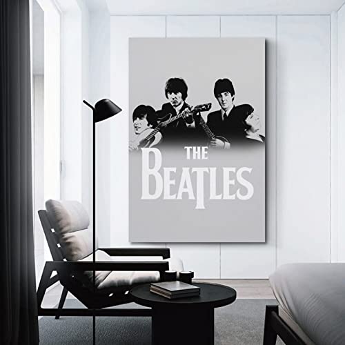 Poster décoratif sur toile The Beatles en noir et blanc – Impression d’art moderne pour chambre à coucher – 40 x 60 cm - Les Beatles, Paul McCartney, John Lennon, RIngo Starr, George Harrison Poster décoratif sur toile The Beatles en noir et blanc - Impression d'art moderne pour chambre à coucher - 40 x 60 cm – Image 4