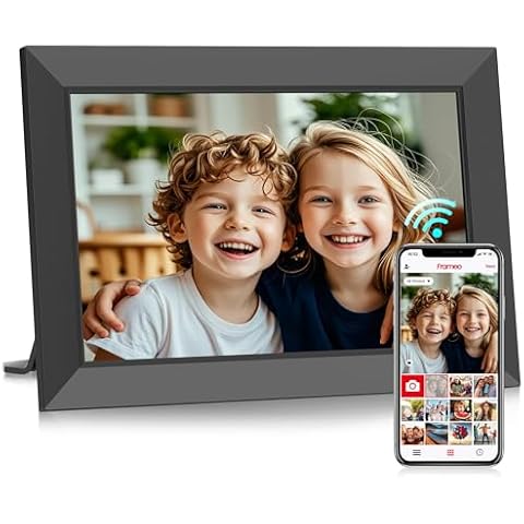 Frameo 10.1 Inch Digital Picture Frame, Smart WiFi Electronic Photo Frame with HD IPS Touch Screen Slideshow Display 32GB Memory Auto-Rotate Wall Mount, Share Photos/Videos from Phone by Frameo App Cover