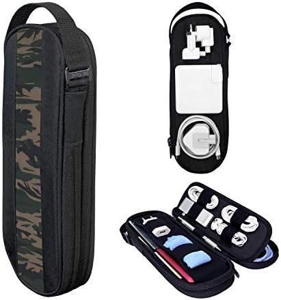 SIDE BY SIDE - Premium Pouch Organizer for Tech, Electronics, Cords, Chargers - Everyday Carry Bag for Cables, Gadgets, Accessories - Storage Case for Travel Essentials for Flying. (Camo)