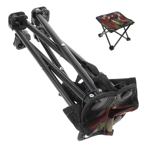 HOLIDYOYO Camouflage Pattern Portable Folding Stool for Outdoor Use Durable Tripod Chair for Camping Fishing Beach BBQ Lightweight and Stylish Design for Adults