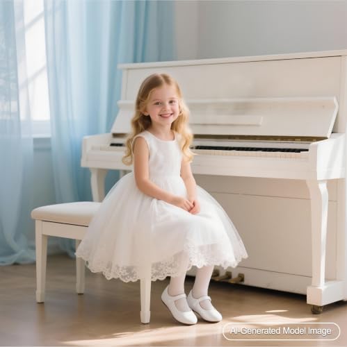 Image of PHIRAMIN Toddler Flower Girl Glitter Dress Shoes Little Girl Ballet Flats Bow Wedding Party