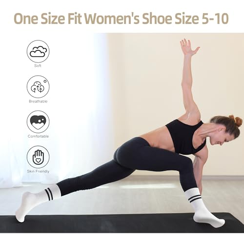 Pilates Socks with Grips for Women,Grippy Yoga Socks,Non Slip Ballet Barre Dance Gym Socks3