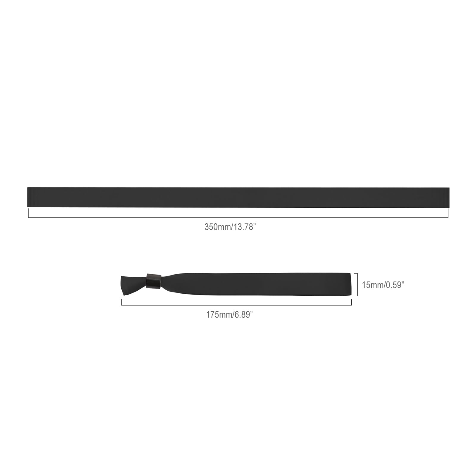 100 Pack Cloth Event Wristbands - Black, Adjustable, With Snap Closure, 13.7 Inch - View #8