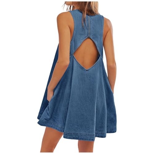 Robe en jean grande taille légère avec poches fonctionnelles