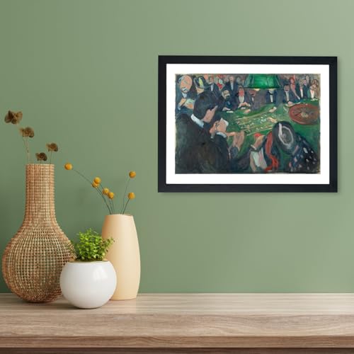 Edvard Munch Affiche encadrée Table de roulette Monte Carlo décoration murale vintage M