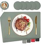 【Set de Table Lavable en Plastique de Haute Qualité】：Optez pour la praticité avec notre set de table lavable plastique. Fabriqué en PVC écologique, ce set de table est imperméable et résistant aux taches. Il protège parfaitement votre table contre l'humidité et les miettes.