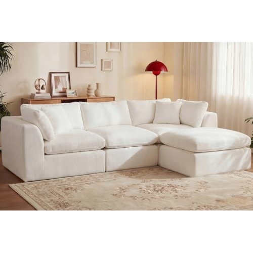 110'' Oversized Cloud Sectional Boneless Couch for Living Room, Modern Big Compressed L Sh... 110'' Oversized Cloud Sectional Boneless Couch for Living Room, Modern Big Compressed L Sh...