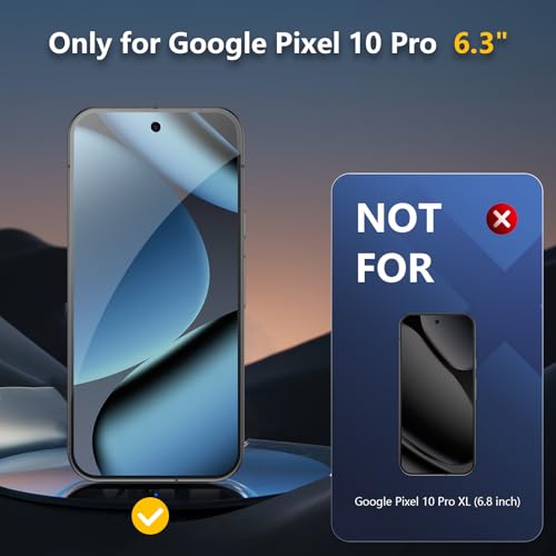 Image of [2+2 Pack] Screen Protector for Google Pixel 10 Pro + Camera Lens Protector, 3D Full Coverage, 9H Tempered Glass, Fingerprint Unlocking, Bubble Free